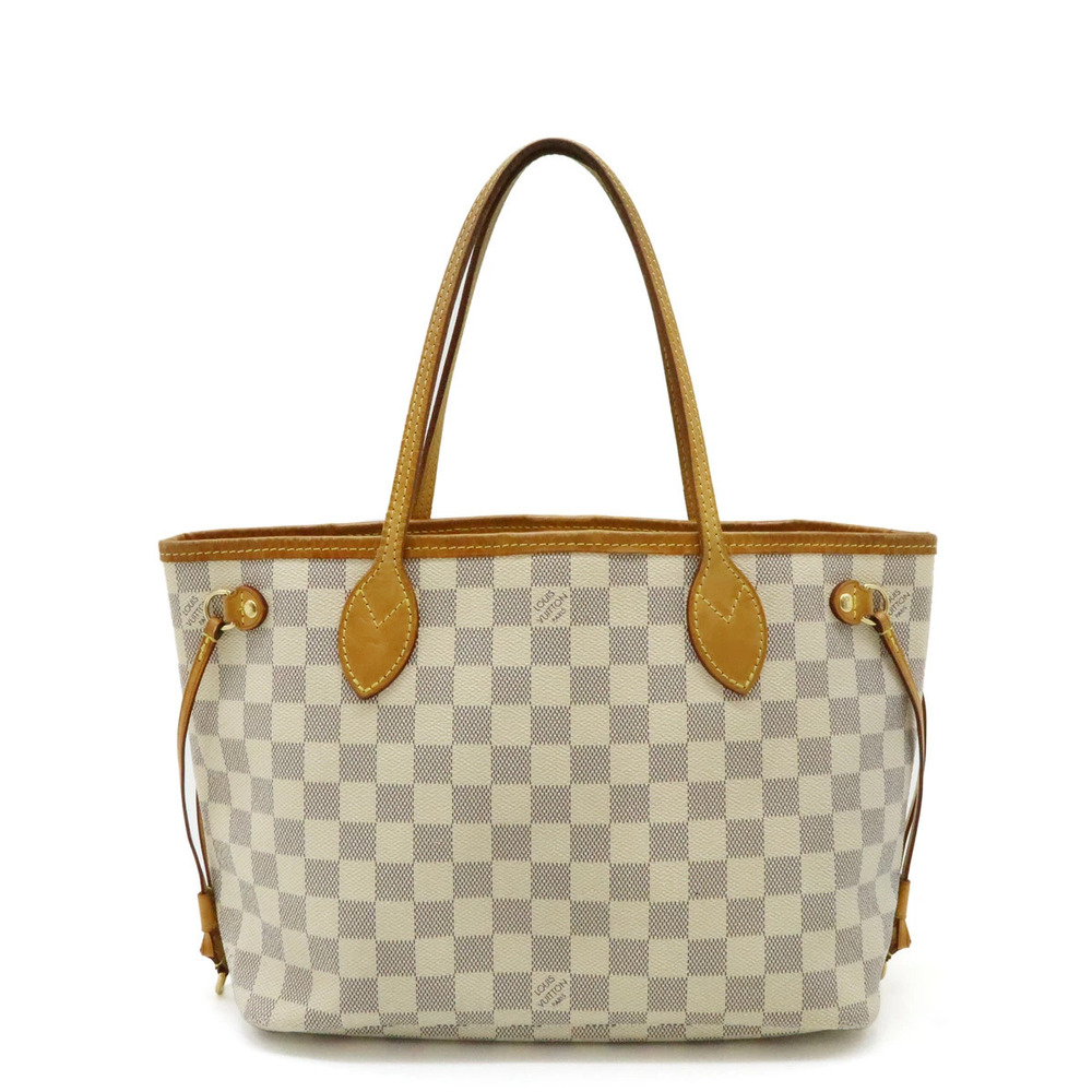LOUIS VUITTON Damier Azur White Neverfull Tote Bag Handbag Shoulder